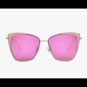 Diff Eyewear Becky Rose Gold Pink Mirror Sunglasses
